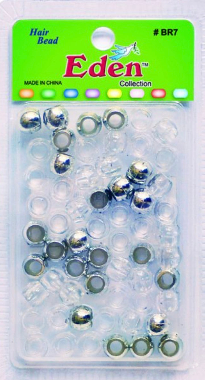Eden-Round beads(clear /silver )